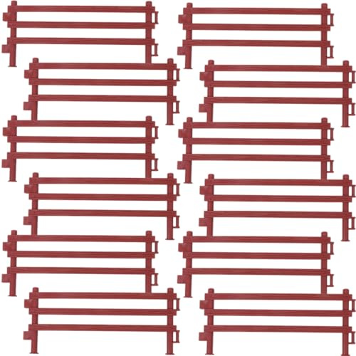 MUSISALY Lot de 30 Mini-clôtures en Plastique Marron pour Décoration de Jardin, Accessoires DIY pour Micro-paysages, Mini-Ornements de Clôture Réalistes pour Ferme et Scène Miniature