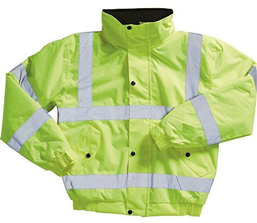Blackrock Yellow Hi Vis Waterproof Bomber Jacket Men's and Women's Size XL | Reflective High Vis Jackets, High Viz Visibility Warm Safety Security Work Wear, Taped Seams & Fleece Lined Collar