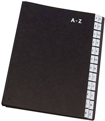 Pultordner A-Z schwarz CONNECT KF04563 24Fächer Papp