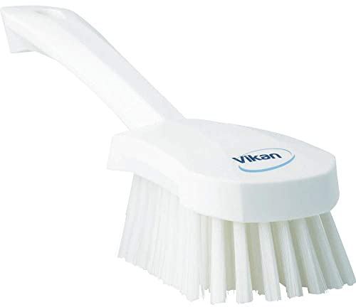 Vikan 41925 Stiff Washing / Scrubbing Hand Brush, Short Handle, 270mm (White)