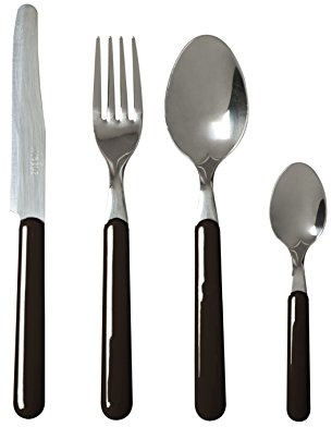 Excelsa Fashion Servizio 24 Posate, Acciaio Inossidabile, Nero
