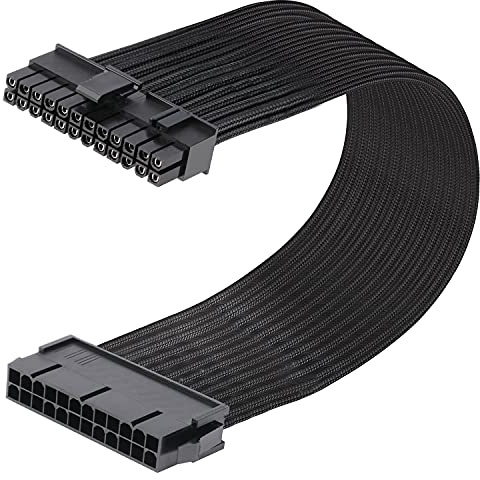 J&D ATX 24 Pin Motherboard Power Extension Cable, Male to Female, 30cm