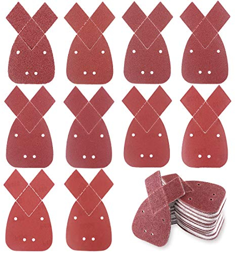Glarks 100 fogli triangolari per levigatrice con 2 punte extra, gancio e anello, grana 40/60/80/100/120/180/240/320/400/800 Black and Decker