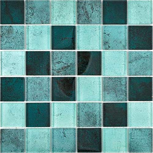 Transparentes Crystal Glasmosaik petrol Wand Küche Dusche Bad Fliesenspiegel Mosaikfliese Mosaikmatte Mosaikplatte