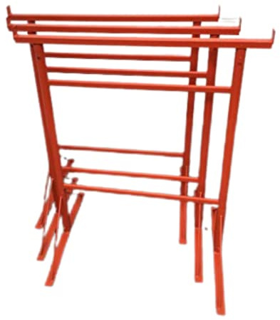 HILL TOP FABRICATIONS LTD 3 x Adjustable Builders Trestles Size NO.3, 1.0m - 1.8m, SWL 400kg, Powder Coated Orange