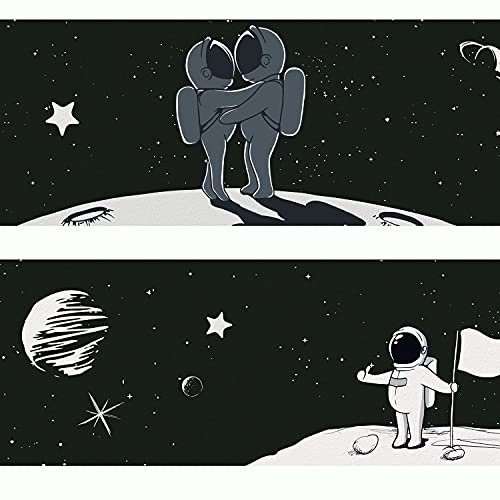 Sunnywall® Wandbordüre Bordüre Astronaut Weltall Universium einzigartiges Design | Baby- Kinderzimmer Dekoration | hochwertiges Tapetenvlies | 400 x 12 cm