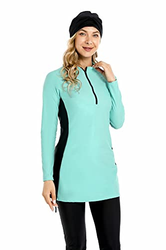 Traje de baño musulmán para Mujer Traje de baño islámico 3PCS Manga Larga Hijab Burkini Traje de baño de Cobertura Completa(3XL, T3)