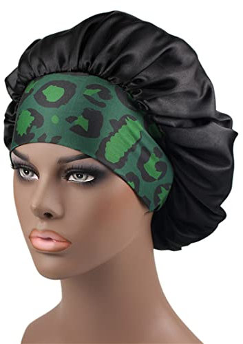 Solide Frauen Satin Schlafmütze Nachtschlafmütze Haarpflege Motorhaube Nachtmütze für Damen Herren Unisex Kappe Duschturban 21