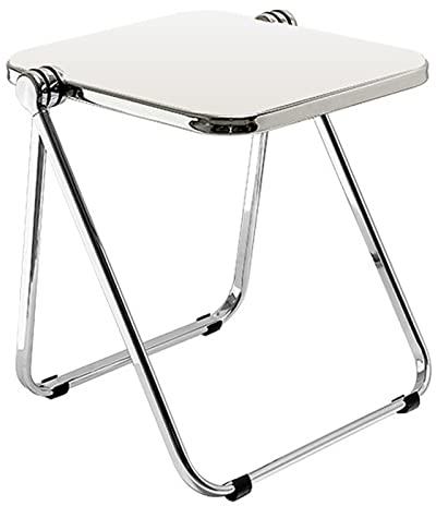 Klappbarer transparenter Beistelltisch, Tabletttisch aus Acryl, moderner Zeitungsständer, Couchtisch für kleine Räume, Wohnzimmer, Büro, Weiß