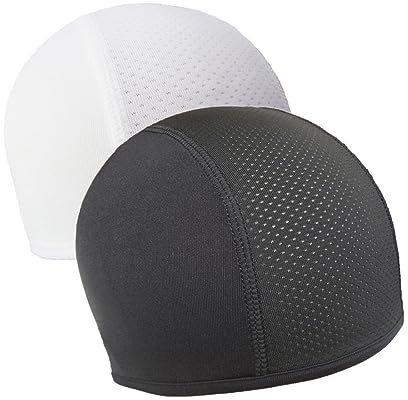 ASYKNM 2Pcs Gorros Ciclismo Bajo Casco Skullcap Hombre Sotocasco Bici Verano Gorro Bicicleta Cabeza Bajo Casco Transpirable Pañuelo Cabeza Ciclismo Gorros para Motociclismo Ciclismo(Negro + Blanco)