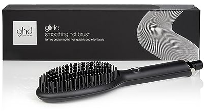 ghd Glide Smoothing Hot Brush in Black - for Smooth, Glossy & Frizz-Free Results - for All Hair Types (UK Plug)