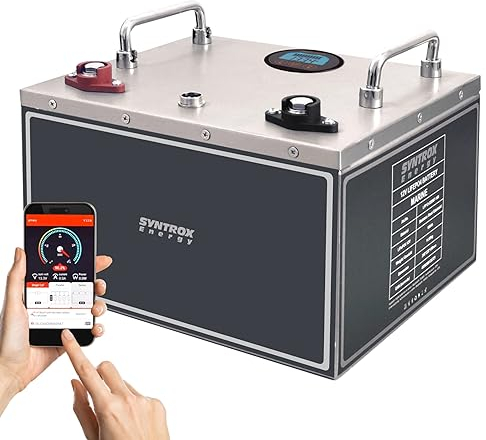 Syntrox 100Ah Lithium LiFePO4 Batterie, Frostsichere Wohnmobil Batterie 12V, Edelstahlgehäuse, Geringes Gewicht, Hoher Endladestrom