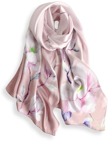 PoeticEHome Sciarpa Lunga in 100% Seta di Gelso - Scialle Oversize Donna per Testa, Collo e Capelli con Elegante Confezione Regalo (170x53cm)