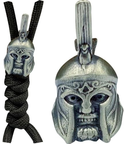 Casiler Römische Kriegerhelmmesser Perlen DIY Paracord Gewebtes Lanyard Anhänger Messing Ritter Kopf Cover Schädel Perlen EDC Perlen Perlen