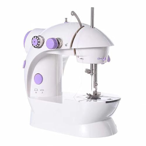 Mini-Nähmaschine, elektrische Haushalts Nähmaschine mit 2 Geschwindigkeiten für Anfänger Profi DIY (Integrierte Lampe)