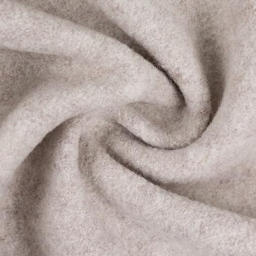 Walkstoff NAOMI Melange aus 100% Schurwolle | Gekochte Wolle | Meterware ab 50 cm | 390 g/m² | OEKO-TEX Standard 100 | mulesingfrei | viele Farben | Wollwalk für Jacken Mäntel Overalls (naturweiß)