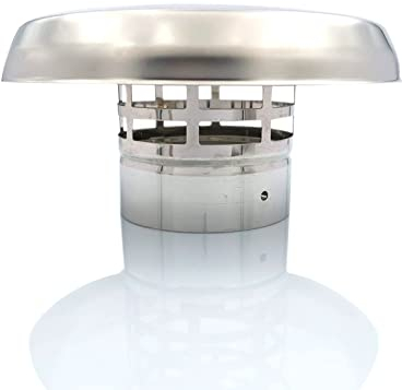 TYGERIX® Comignolo Verticale per Tetto in Acciaio per Scarico Fumi Ø 60 mm | Terminale Cappello Cinese Stufe a Legna o Pellet Caldaie | Fumaiolo Resistente al Calore | Griglia Antintrusione | Il Top