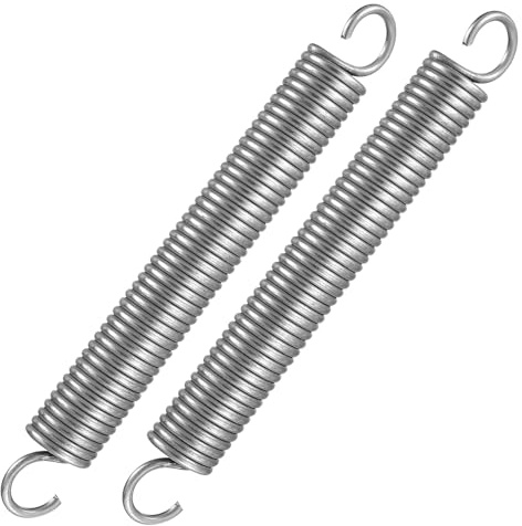 2 Stück Zugfedern mit Haken, Edelstahl Spannfeder Zugfedern, Verlängerte Druckfeder Sortiment, Doppelhaken Federdraht, DrahtØ 2,25mm, AussenØ 18mm, Länge 150mm