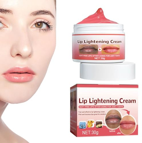 30g Éclaircissant Pour Les Lèvres Foncées, CrèMe ÉClaircissante Pour Les LèVres, Repulpeur Et Éclaircissant Pour Les Lèvres Foncées, Anti-rides Réduit Les Lèvres Gercées Et Sèches, 4.8x4.8x3.3cm