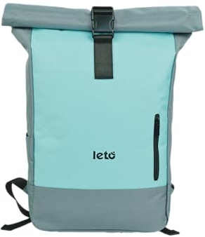 LETO Rolltop Rucksack Damen & Herren,Unisex Wasserdicht Rollrucksack Mit Laptopfach Travel Backpack, Elegant Reiserucksack für Uni Business Arbeit City Reise Wandern,Grün-grau