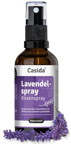 Casida Spray alla lavanda: spray lenitivo e benefico per ambienti e cuscini con vero olio di lavanda naturale proveniente dalla Francia, spray alla lavanda, ideale come spray per cuscini, spray per