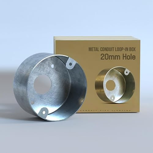 LEDSone 20mm Conduit Loop in Box Electrical Wiring System | Galvanized Metal Terminal Box for Industrial Pendant Lights and Commercial Conduit Lighting Easy Installation Junction Box