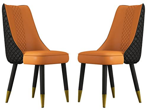 MDining Stühle Set mit 2 bequemen Mikrofaser-Ledersitzen mit Rückenlehne und stabilen Beinen, ideal für Küche, Wohnzimmer und Thekenlounge