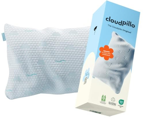 Cloudpillo Memory Foam Pillow - Luxury Ergonomic Headrest for Neck and Shoulder Pain Relief, Cooling & Warming Technology, Hypoallergenic Design, Optimal Support & Comfort - Standard Size (48x74 cm)