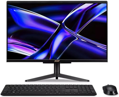 acer Aspire C22-1610 21.5 All-In-One Desktop PC | Intel N100 Quad Core CPU | 8GB RAM | 256GB SSD | Full HD IPS Display | WiFi 6E | Stereo Speakers | 2MP Webcam | Windows 11 Home | Black |