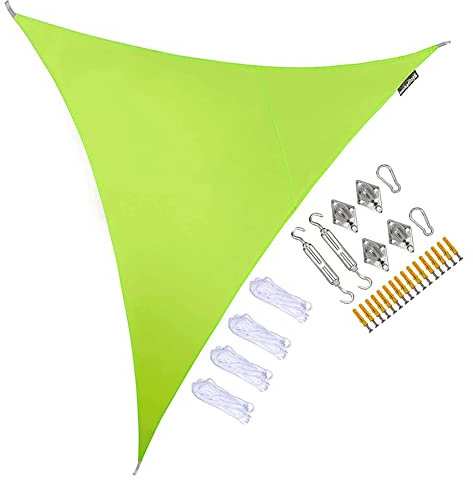 Shade Sail Right Angle,Sun Sail Shade with Hardware Kits, 3 Ropes, Waterproof,Garden Sail Canopy for Outdoor Patio Backyard Hot Tub Patio Canopy