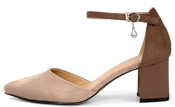 Rio Fiore Tacones de Mujer, Zapatos de tacón con Tiras, Marrón, Ante sintético, 6 cm Tacón Bloque HF749-3