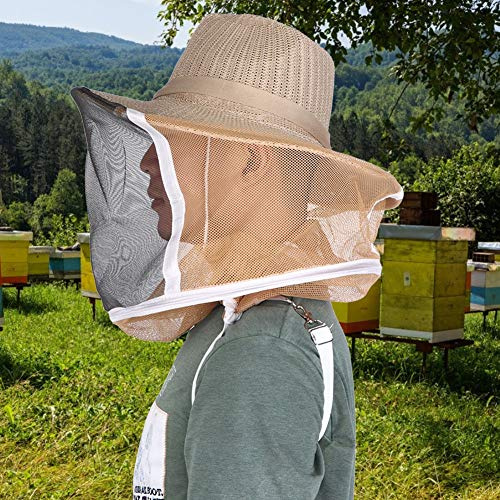 Qcwwy Biodlarhatt och Andningsslöja Bomull Linne Helansiktsskydd Snygg Cowboydesign för Biodling och Utomhusaktiviteter Trädgårdsuppfödning