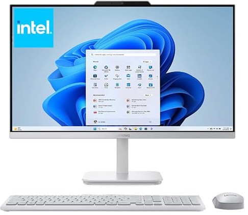 Lenovo Ordinateur de bureau tout-en-un FHD 24 pour la maison et le bureau, processeur Intel, WiFi 6, HDMI, AIO d'affaires, Vent-Hear, clavier et souris sans fil, Windows 11 (A100 24, 8 Go de RAM |
