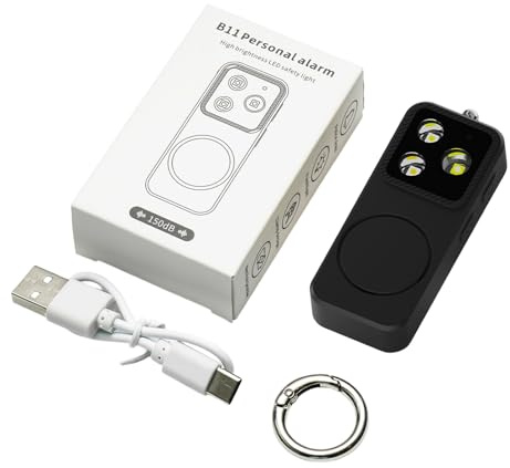 Alarma De Seguridad,con Luces LED Recargable 150 dB - Dispositivos Inteligentes De Protección Personal,para Protección Seguridad Mochila Cinturón Bolsillo Chicas Ancianos Viaje Diario