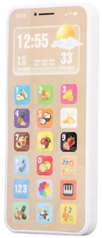 aqxreight Simulación de Aprendizaje para Bebés Teléfono Móvil Educación Temprana Música Ligera Multifuncional Juego para Niños Pequeños Teléfono Inteligente con Cable de Carga para y Más Música de