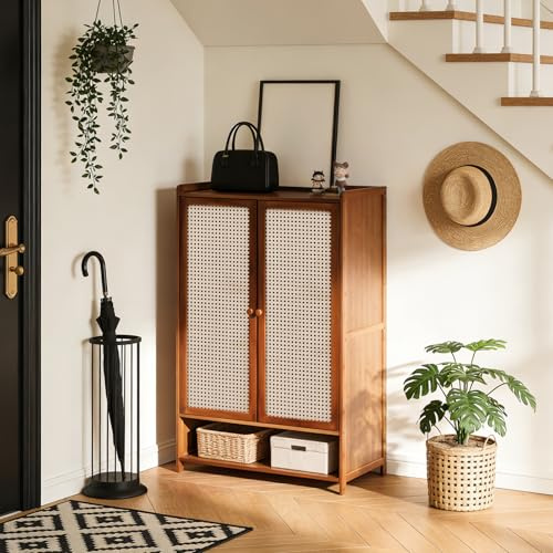 Warmiehomy Shoe Cabinet with Doors, 6-Tier Shoe Storage Cabinet Hallway