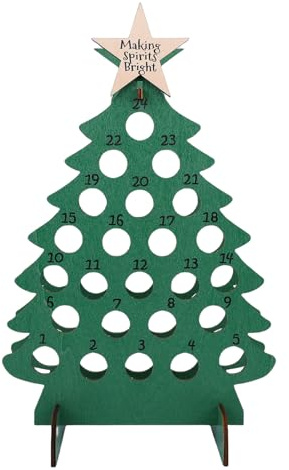 OEBUAFI Casier à Vin en Bois pour Arbre de Noël, Calendrier de L', Porte-bouteille à 24 Fentes, Décoration de Compte à Rebours pour Affichage de Table de Vacances