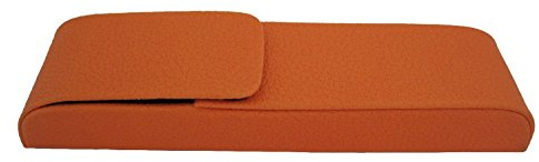 ALASSIO 2664 Stiftetui Aquila, Etui 15,5 × 4 × 2 cm, Lederimitat, Orange | Hochwertiges Schreibgeräteetui für 2 Stifte, sicherer Magnetverschluss, robustes Design für Unterwegs, oranges Kunstleder