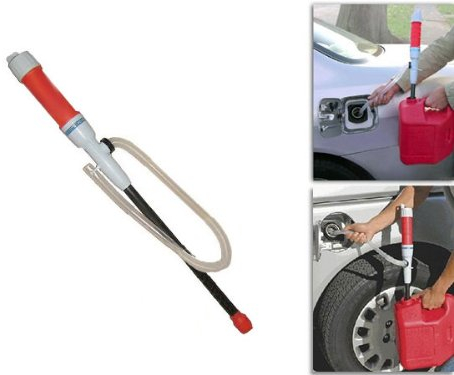 HUKITECH Elektrisk bensinpump – multifunktionell handpump – garage, akvarium, hem, trädgård – för olika vätskor: bensin, vatten, olja – röd färg