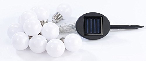 Lunartec Solarlichterkette Balkon: Solar Lichterkette, 5 m, Multicolor, 12 LEDs Glühbirnenform (Lichterkette Balkon Solar, Solarkette, Weihnachtsbeleuchtung)