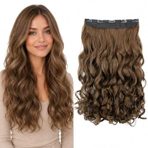 CAISHA 55cm 1 Teilig CLIP IN EXTENSIONS Sophia Haarteil Gewellt Braun C62-1