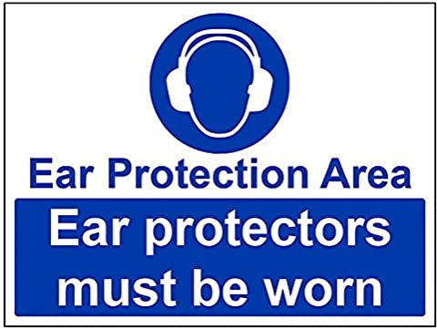 vsafety 41022bf-r Schutz- und Gehörschutz zu tragen Pflicht Schutzbekleidung Zeichen, starrer Kunststoff, Landschaft, 400 mm x 300 mm, blau