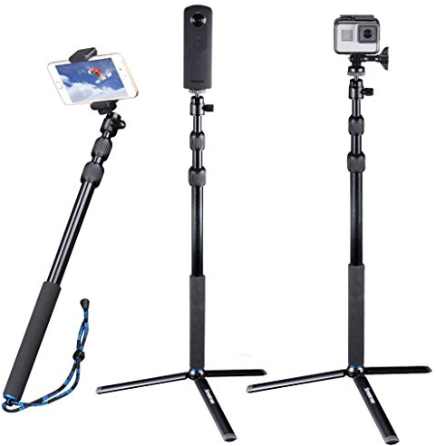 Smatree Selfie Stick mit Stativ für DJI OSMO Action/GoPro Hero 2018/7, Hero 6/5/4/3+/3/2/1/Session/Fusion, Kompaktkameras (1/4 Gewinde) und Handys