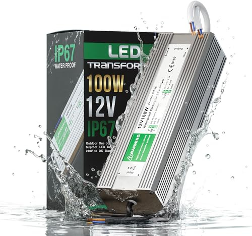 Impermeable IP67 LED controlador fuente de alimentación transformador 240 V CC 12 V para LED Tira Reino Unido - 100 W