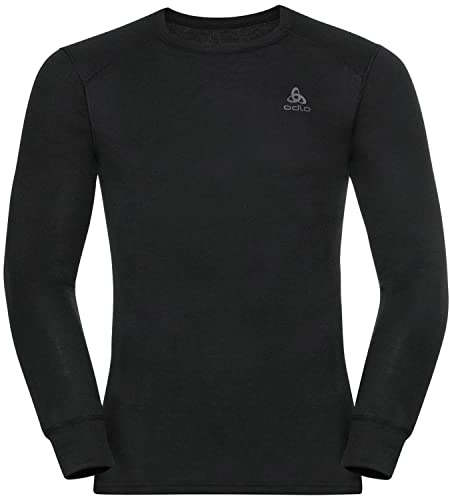Odlo Intimo termico per uomo Active Warm a maniche lunghe I Maglia termica I Intimo termico da sci caldo con collo rotondo I Uomo