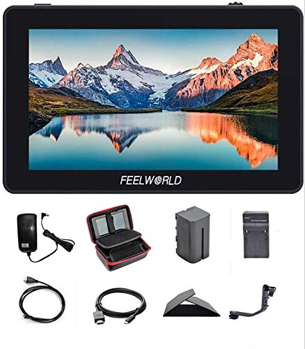 Feelworld F6 Plus V2 Kamera Feldmonitor Touch Screen 4K HDMI 1920x1080 6 Zoll 3D LUT IPS FHD Video Assist DSLR Camera IncludeTilt Arm and Adapter 12V (F6 Plus 6'' with Battery)