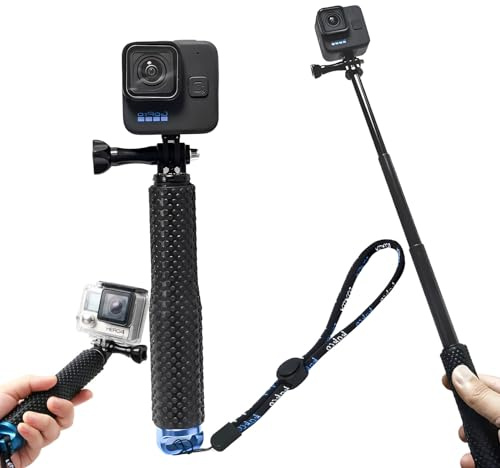 19-49 cm Wasserdichter Selfie Stick für Action Cam, Verstellbare Selfie-Stange für GoPro3+/4/3/2/5, Ideal für Surfen, Ski, Tauchen, Reise