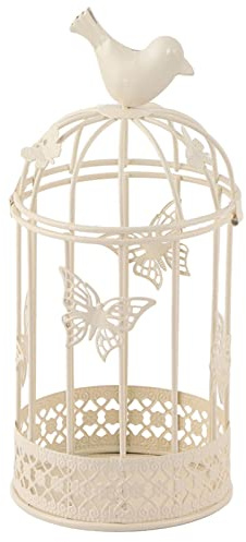 Kerzenständer Dekorative Vogelkäfig Hochzeit Deko Kerzenhalter Outdoor Innen Hängen Vogelkäfig Laterne Pagodenstil Eco Kerzenhalter Inhaber Landhausstil Shabby Chic Deko Stumpenkerzenhalter(Weiß)