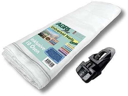 Set AGRIplus Pool Netzabdeckung mit Holdon Ösen - Sehr feinmaschig UV-beständig & reißfest (2,5 x 5 m - inkl. 10 Holdon Ösen)
