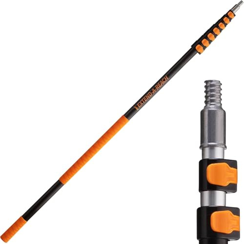 1.5-9.1m Telescopic Extension Pole // 5-30 ft Multi-Purpose Extendable Pole with Universal Twist-on Metal Tip // Lightweight & Sturdy // Best Telescoping Pole for Painting, Dusting & Window Cleaning